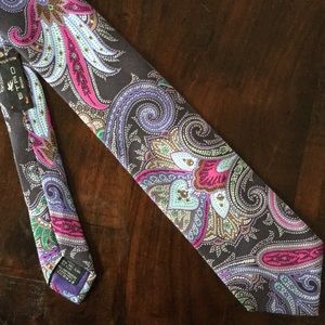 Mens Etro 100% Silk Paisley Print Tie